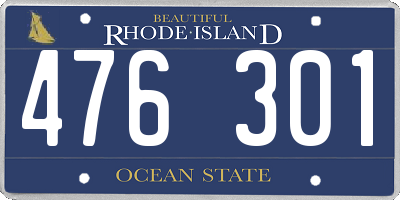 RI license plate 476301