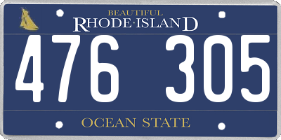 RI license plate 476305