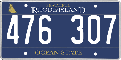 RI license plate 476307