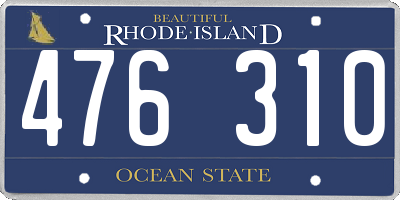 RI license plate 476310