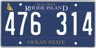 RI license plate 476314