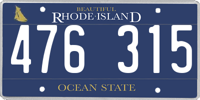 RI license plate 476315