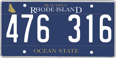 RI license plate 476316