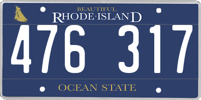 RI license plate 476317