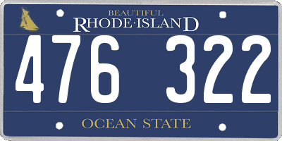 RI license plate 476322