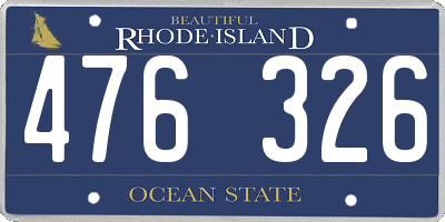 RI license plate 476326