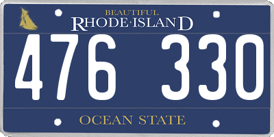 RI license plate 476330