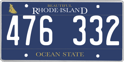 RI license plate 476332