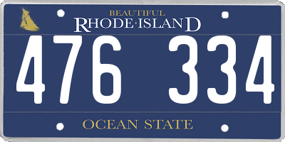 RI license plate 476334