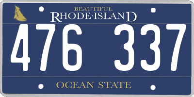 RI license plate 476337