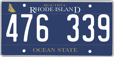 RI license plate 476339