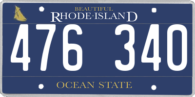 RI license plate 476340