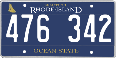 RI license plate 476342