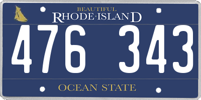 RI license plate 476343