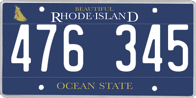 RI license plate 476345