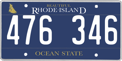 RI license plate 476346