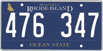 RI license plate 476347