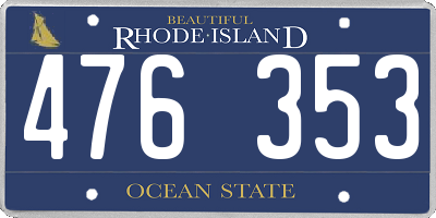 RI license plate 476353