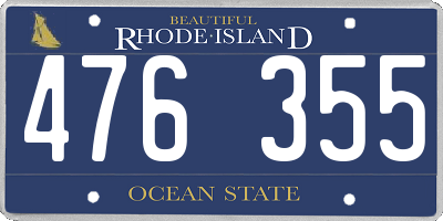 RI license plate 476355