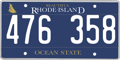 RI license plate 476358