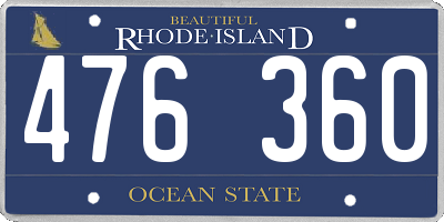 RI license plate 476360