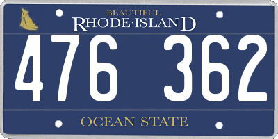 RI license plate 476362