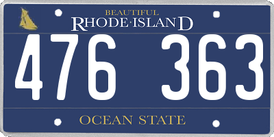 RI license plate 476363