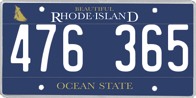 RI license plate 476365