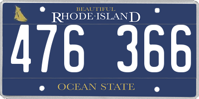 RI license plate 476366