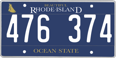 RI license plate 476374