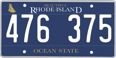 RI license plate 476375