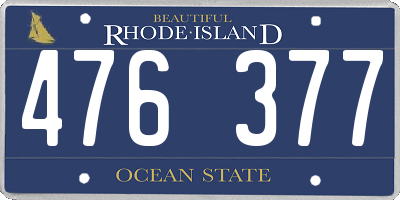RI license plate 476377