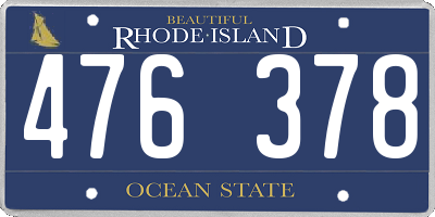 RI license plate 476378