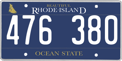 RI license plate 476380