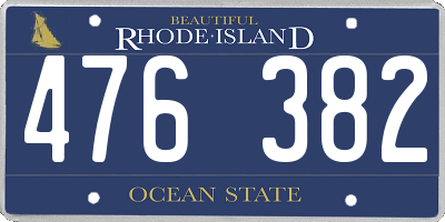 RI license plate 476382