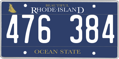 RI license plate 476384