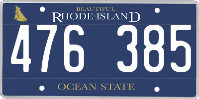 RI license plate 476385