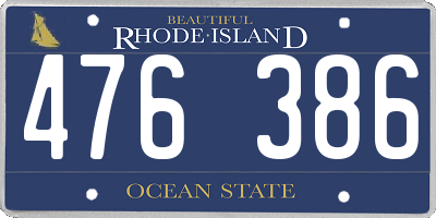 RI license plate 476386