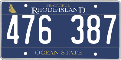 RI license plate 476387
