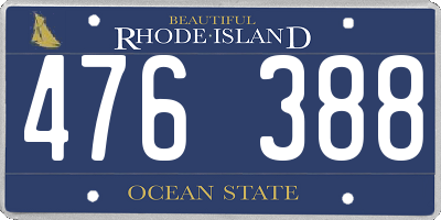 RI license plate 476388