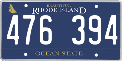 RI license plate 476394