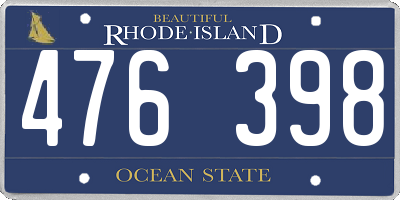 RI license plate 476398