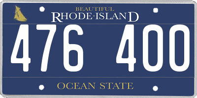RI license plate 476400