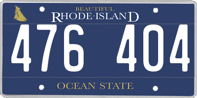 RI license plate 476404