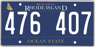 RI license plate 476407