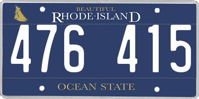 RI license plate 476415