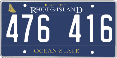 RI license plate 476416