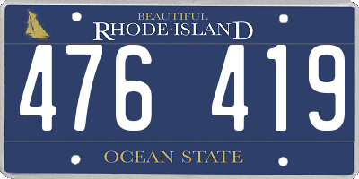 RI license plate 476419