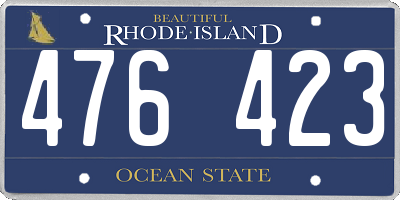 RI license plate 476423