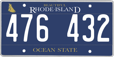 RI license plate 476432
